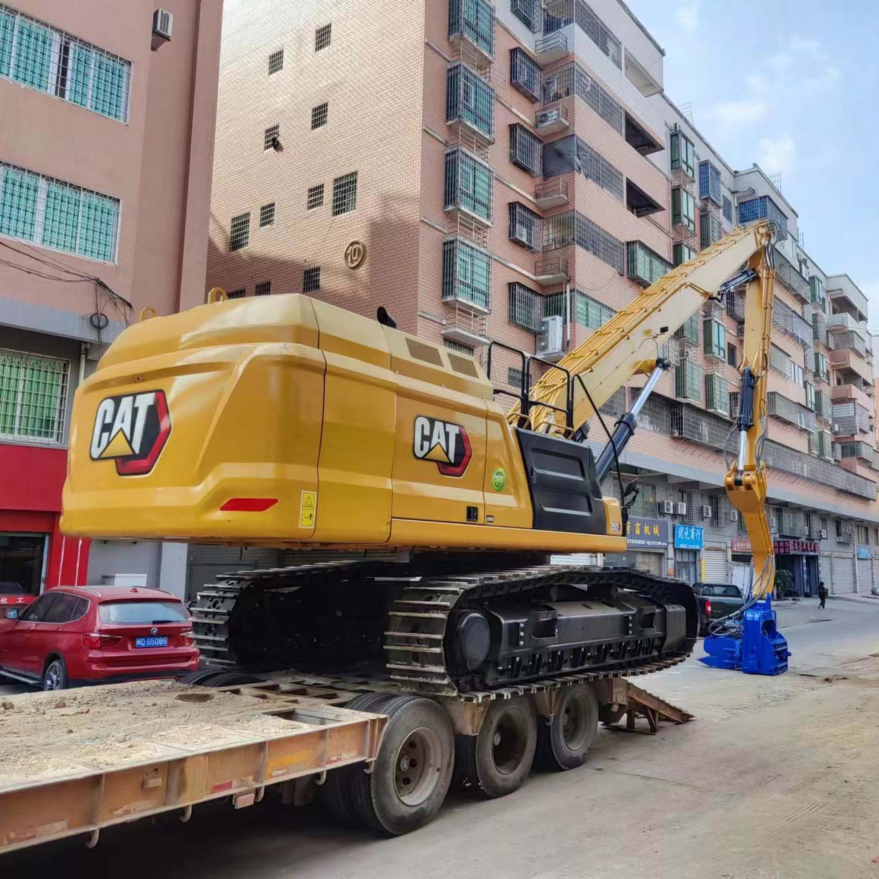 Escavadeira pesada CAT352 modificada com braço longo de estaca-prancha