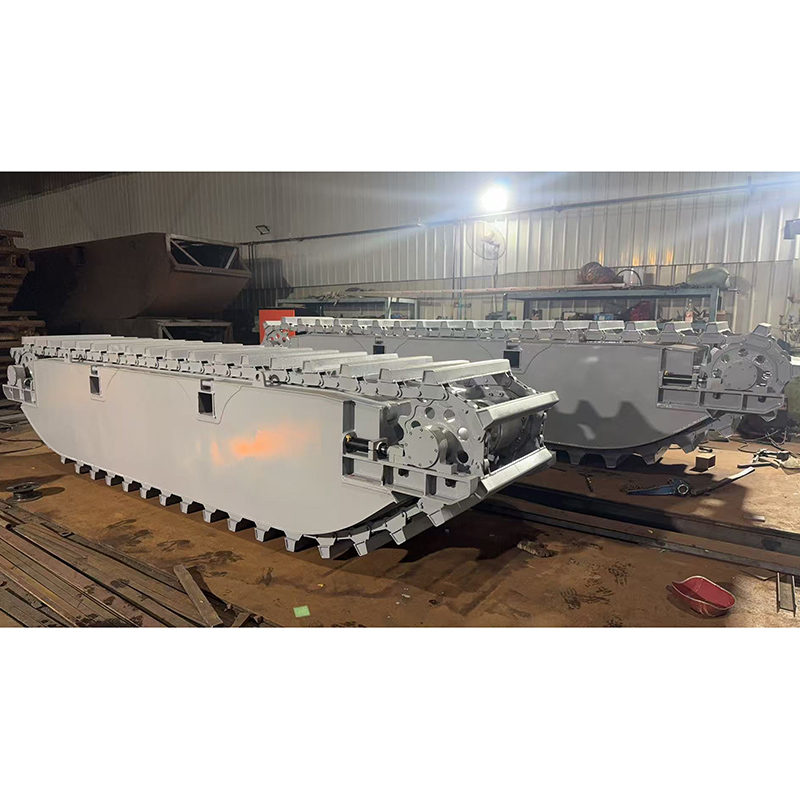 Chassi flutuante tipo pontão da escavadeira anfíbia XE75GA de 7,5 toneladas.
